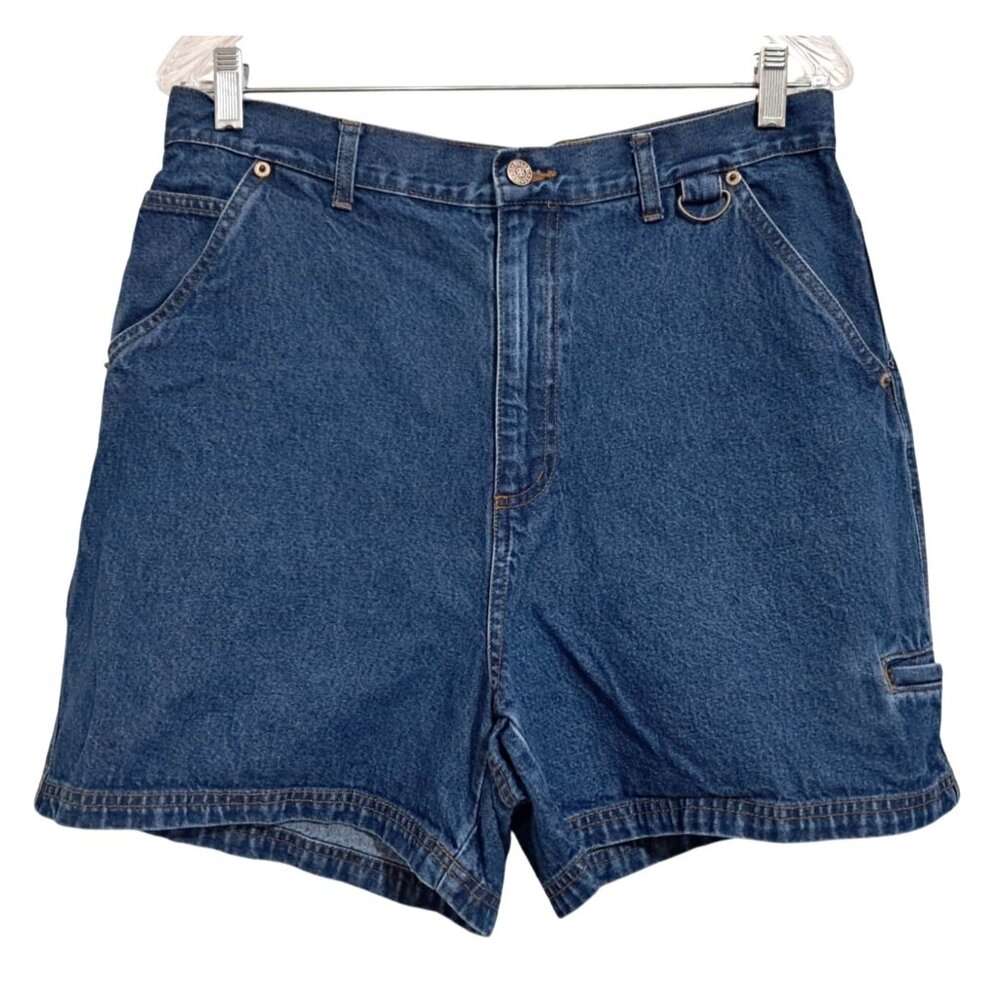 Vintage Bill Blass Jeanswear Shorts Womens Size 10 Blue Denim Cargo Carpenter